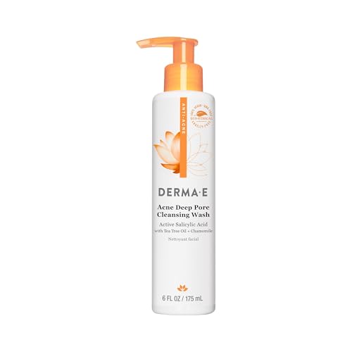 Derma E Acne Deep Pore Cleansing Wash – Blemish Control Facial Cleanser with Salicylic Acid, 6 fl oz
